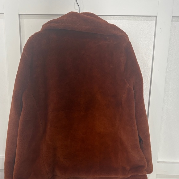 Women's Rust/Brown Faux Fur Coat - Picture 2 of 4